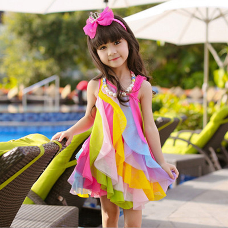 Summer Gauze Clothing - Vestido de verão para meninas, sem