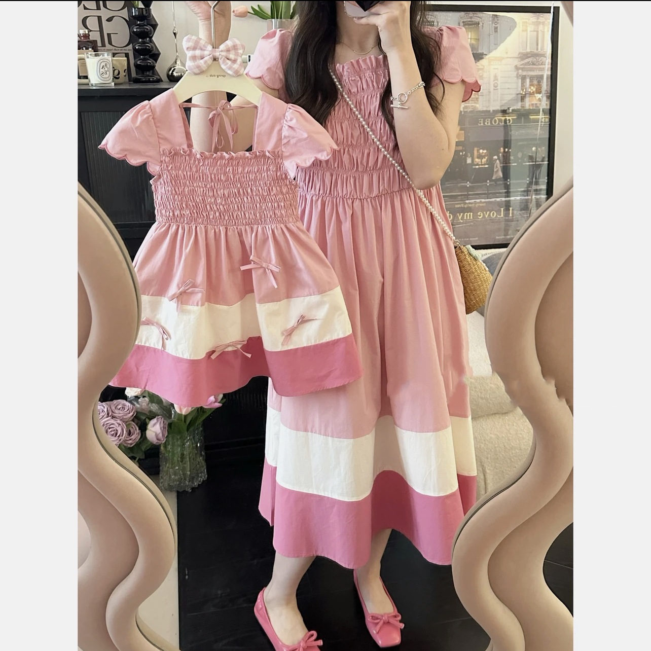 Summer Clothing Baby Girl - Mãe e filha vestido de blusa