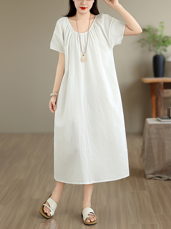 Summer Clothing Outlet - Novo Vestido Casual de Algodão para
