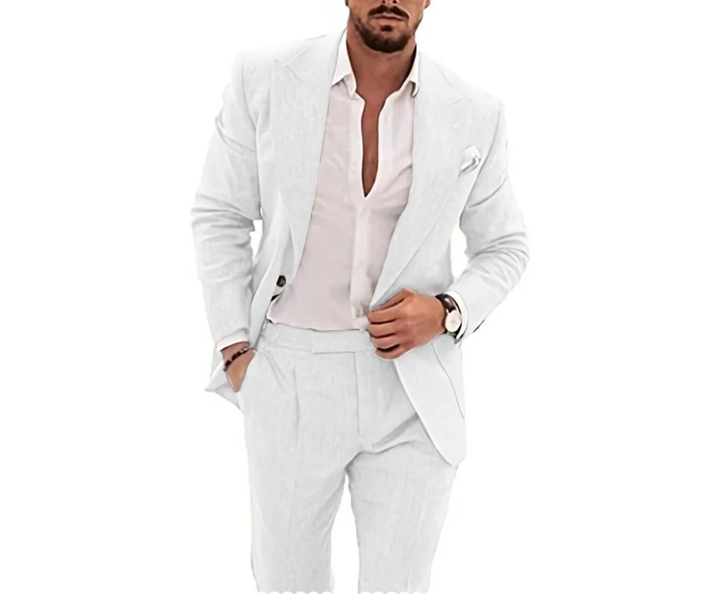Summer Clothing Men Linen - Trajes Casuais Masculinos de Linho em