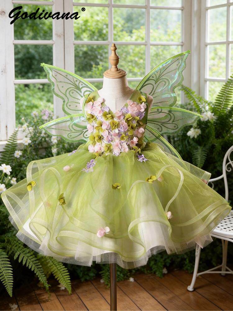 Summer Clothing Baby Girl - Vestido de Princesa Lolita com Asas