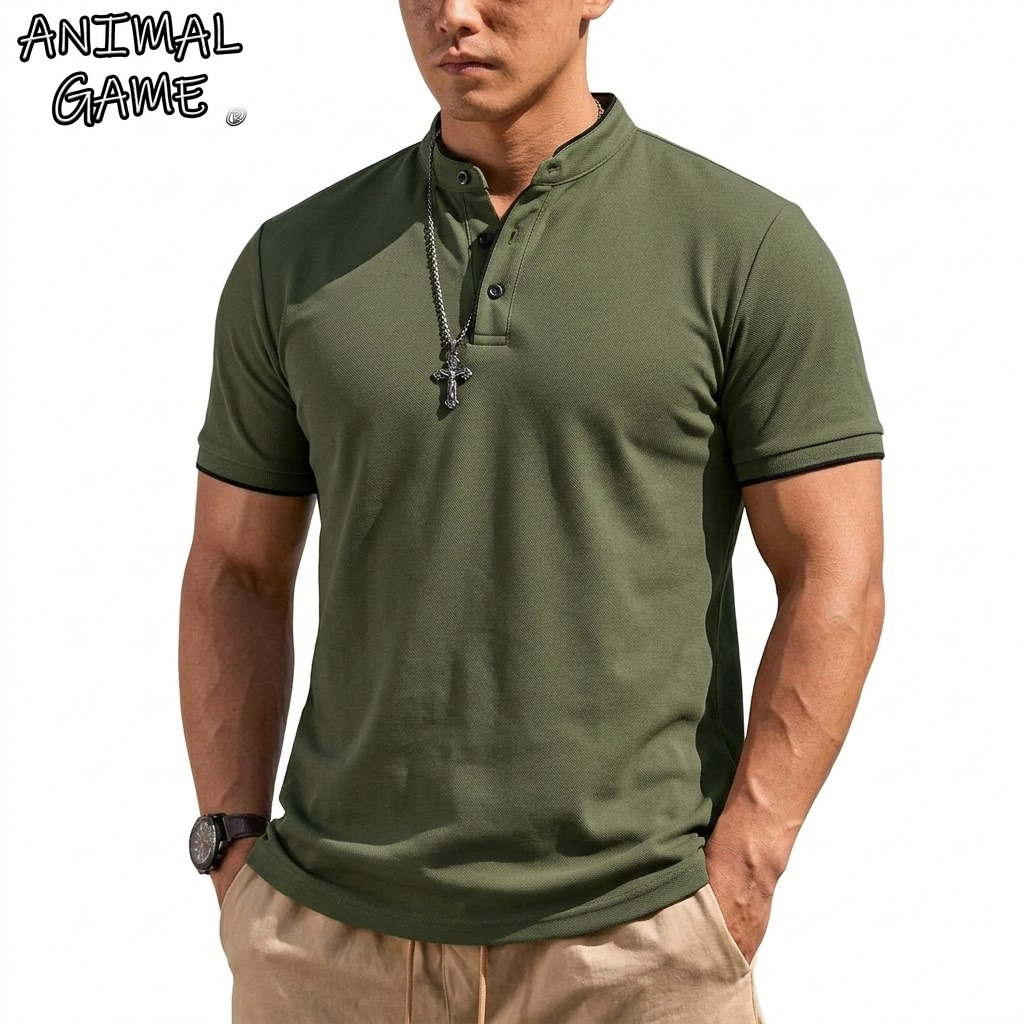 Summer Hiking Clothing - Camisa Henley de Manga Curta para