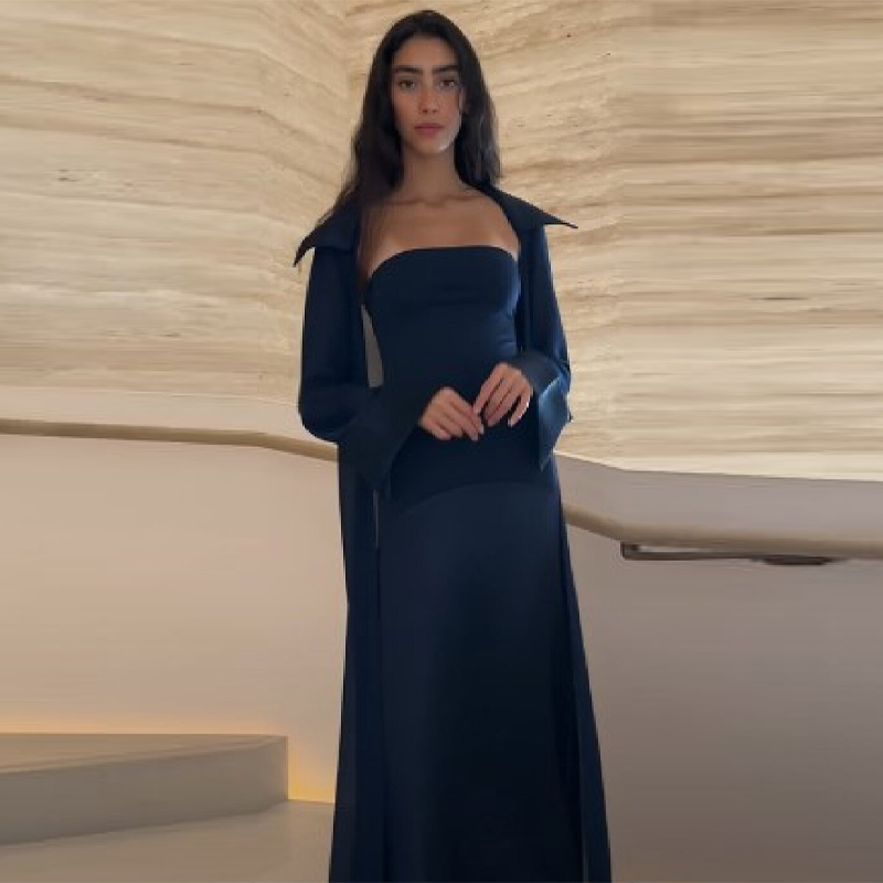 Summer Clothing Women Sale - Vestido Maxi Retro Elegante em Cetim,