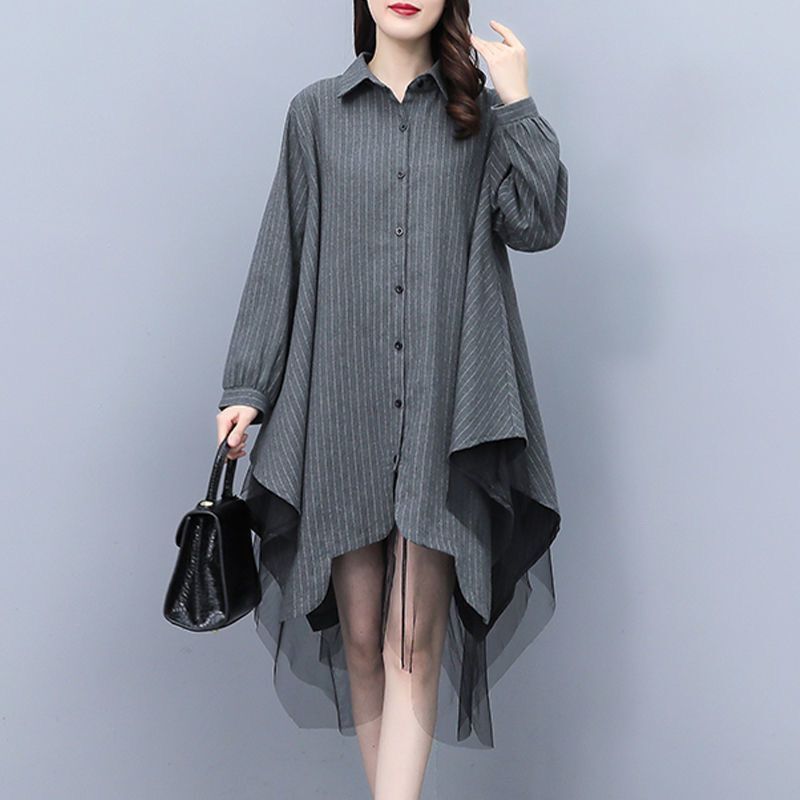 Summer Gauze Clothing - High street elegante gaze retalhos blusa