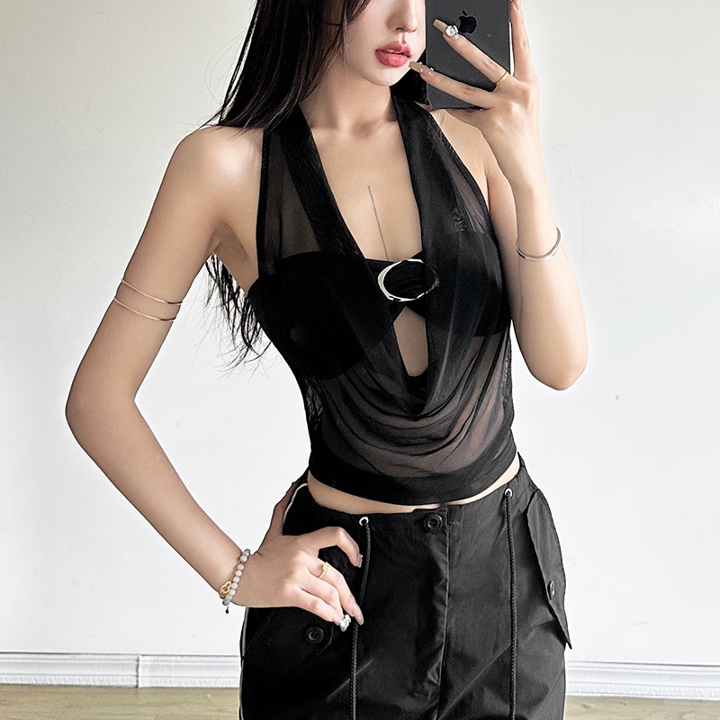 Summer Gauze Clothing - Conjunto de Duas Peças: Top Halter