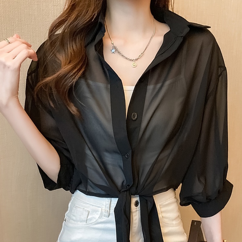 Summer Clothing Old Money - Nova Camisa Feminina de Chiffon para