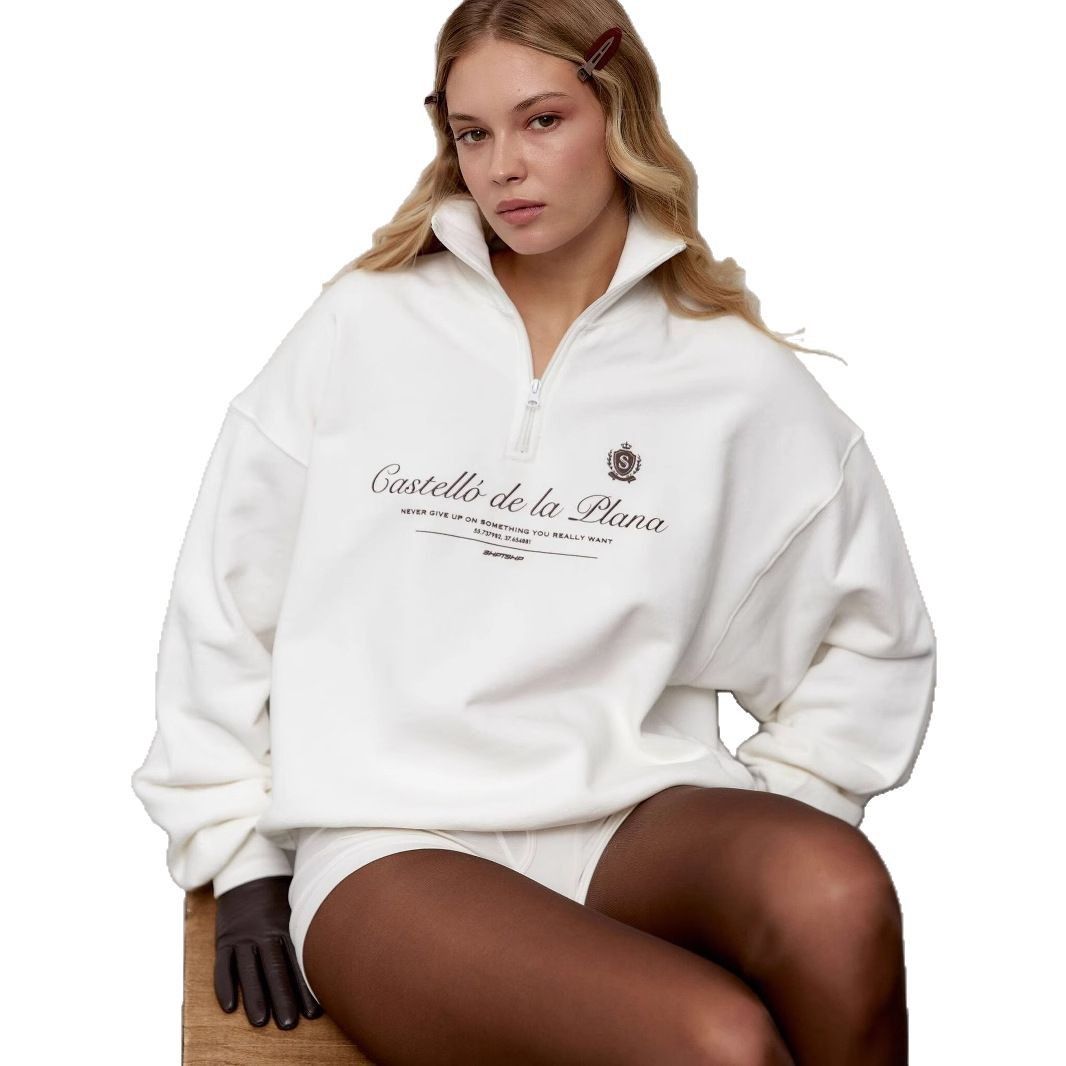 Moletom estampado com letras r - Summer Clothing Old Money avaliação e preço