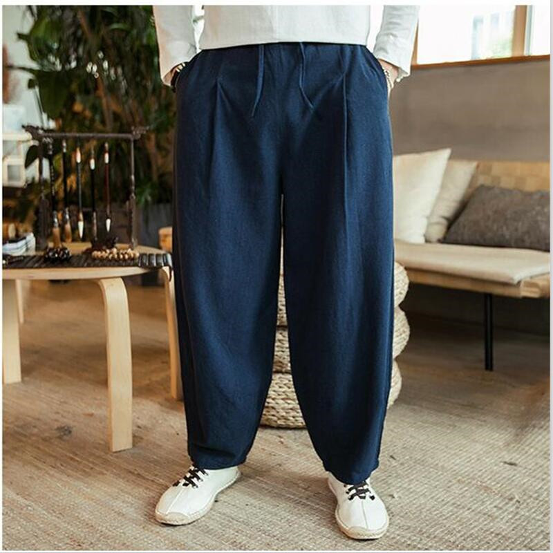Calças Masculinas de Perna Lar - Summer Clothing Men Linen avaliação e preço
