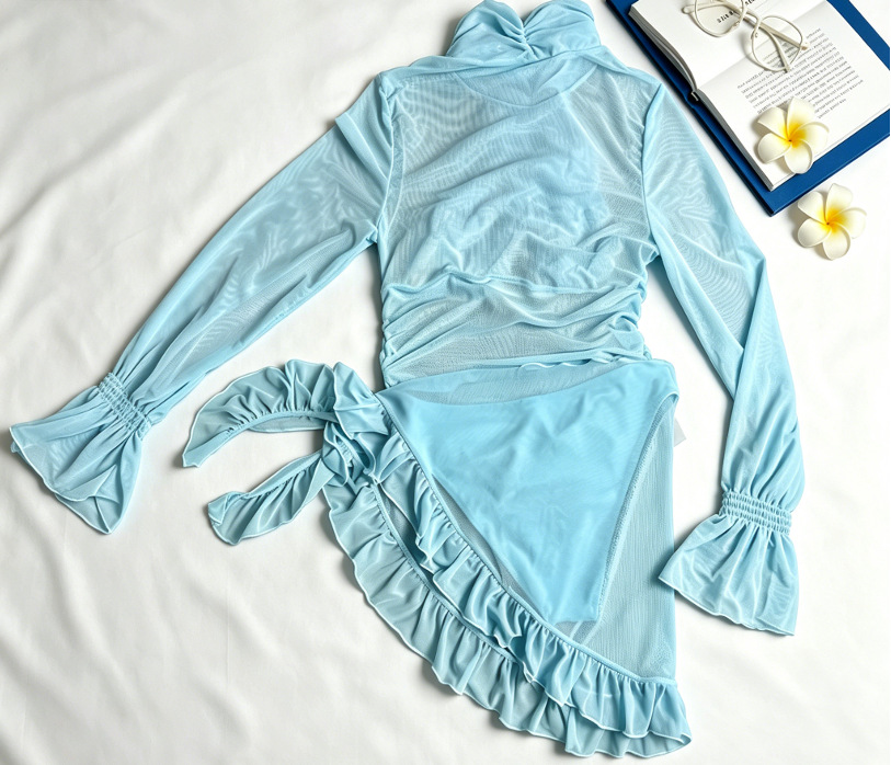 Biquíni Sólido de 3 Peças com  - Swim Cover Up Mesh avaliação e preço