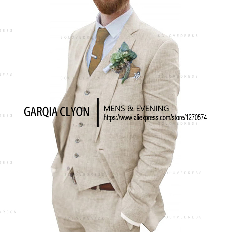 Terno masculino retrô de linho - Summer Clothing Men Linen avaliação e preço