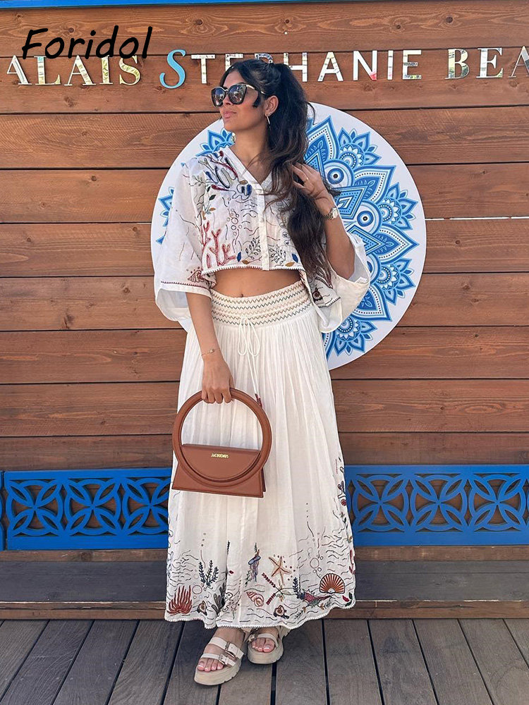 Foridol-Conjunto maxi saia man - Summer Clothing Women Sale avaliação e preço
