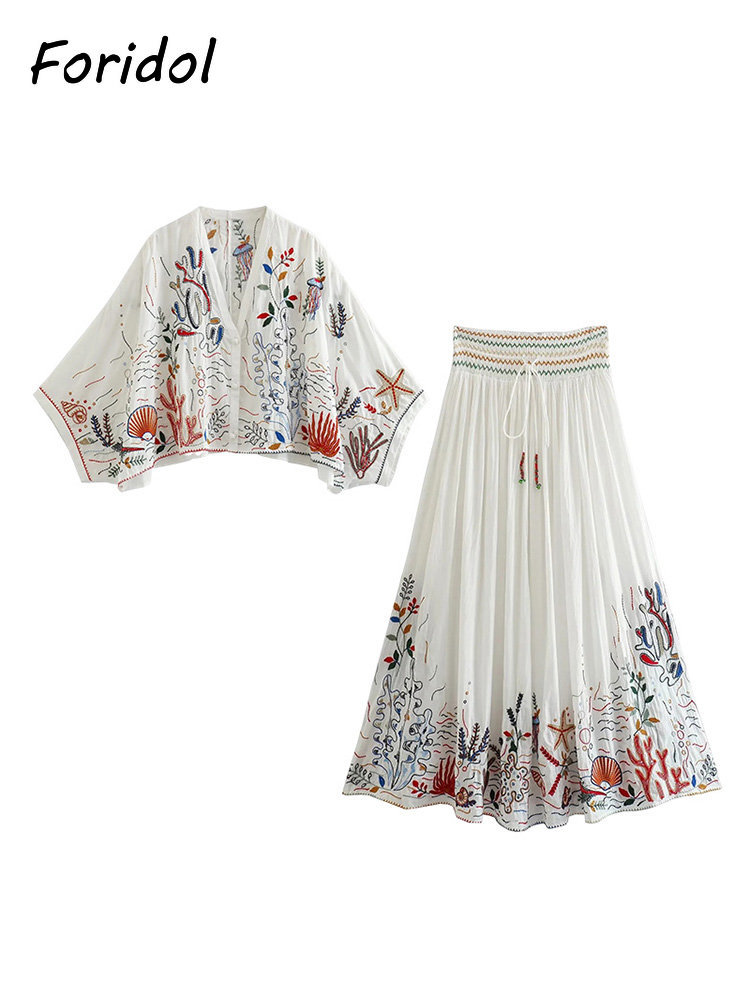 Foridol-Conjunto maxi saia man - Summer Clothing Women Sale avaliação e preço