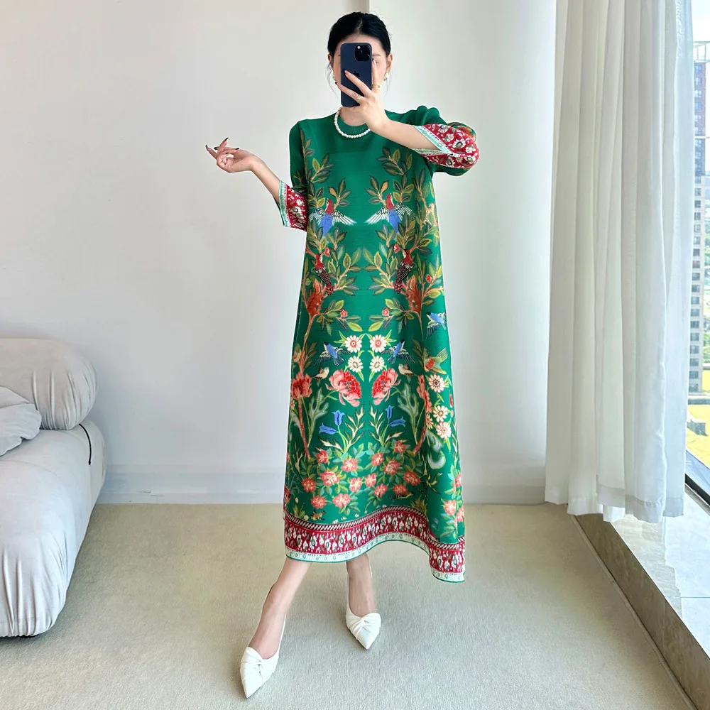 Miyake vestido estampado vinta - Summer 2025 Clothing Essentials avaliação e preço