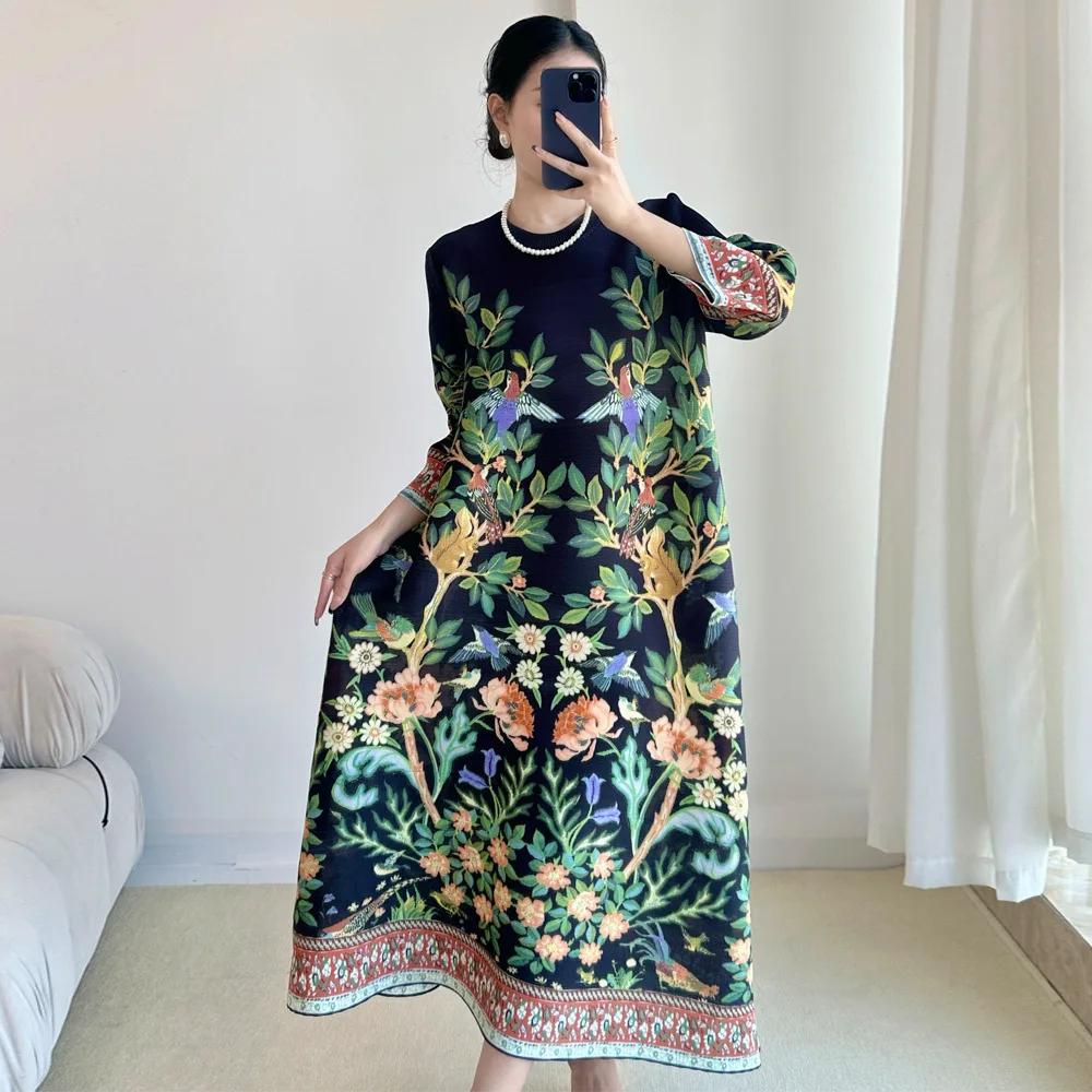 Miyake vestido estampado vinta - Summer 2025 Clothing Essentials avaliação e preço