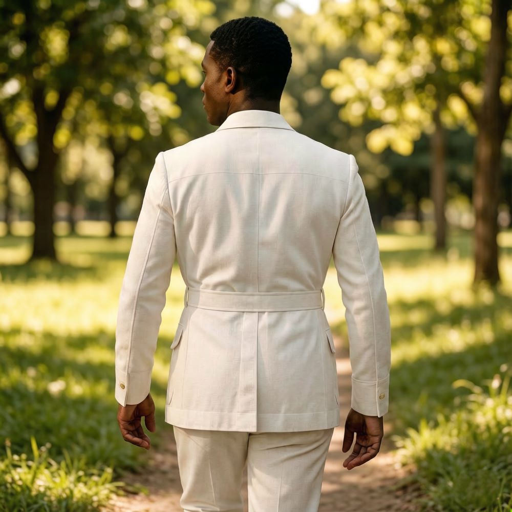 Ternos Safari Masculinos Off-W - Summer Clothing Men Linen avaliação e preço