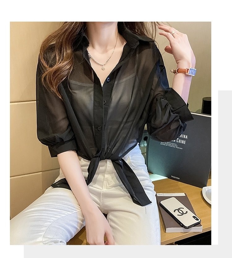 Nova Camisa Feminina de Chiffo - Summer Clothing Old Money avaliação e preço
